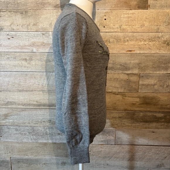 French connection women’s grey 100% merino wool sweater in size medium - Picture 4 of 9